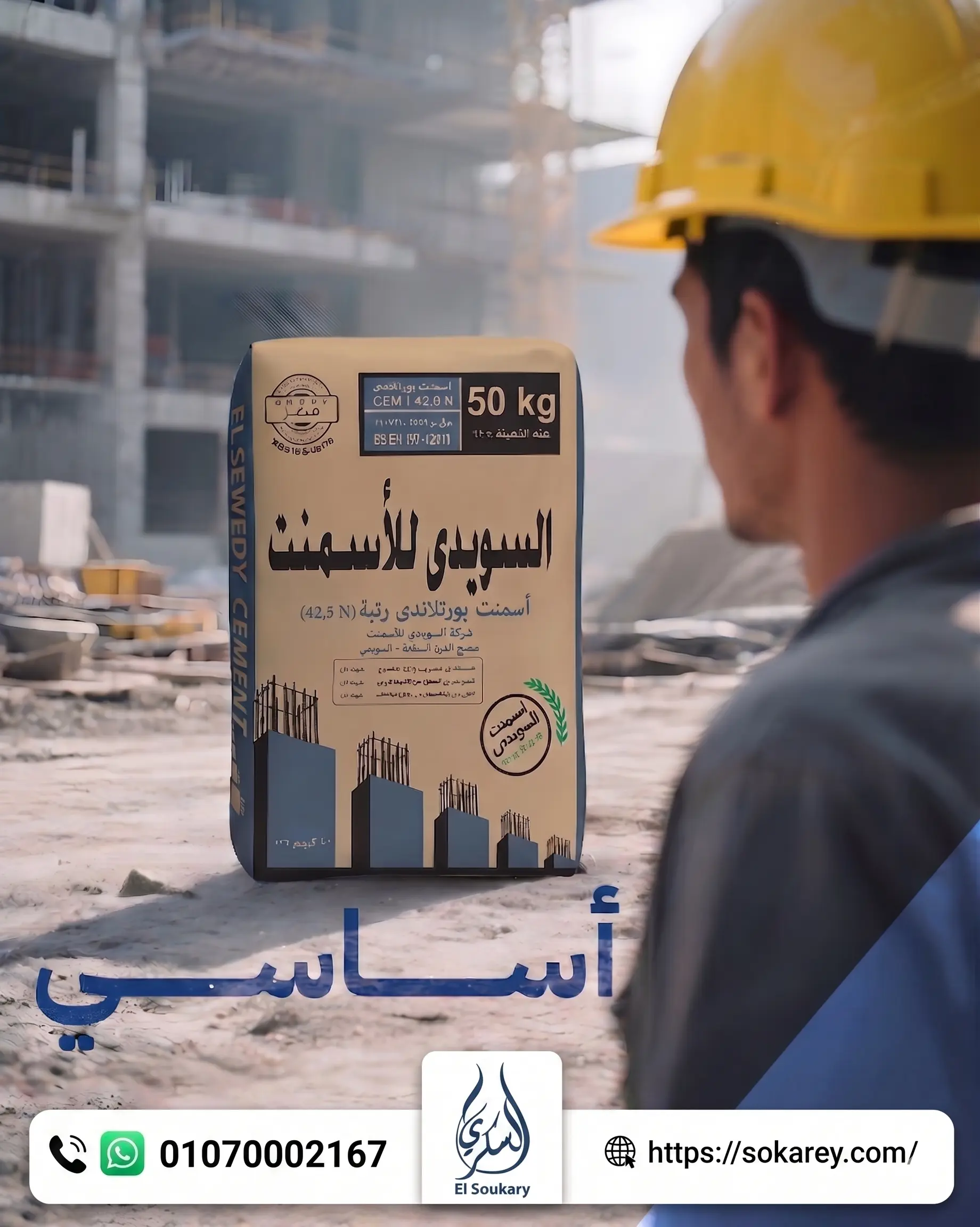 🏗️ أسمنت السويدي… عنصر مهم في كل مرحلة من مراحل البناء